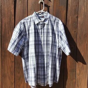 Ecko Unlimited Blue and White Plaid Button Down Shirt
